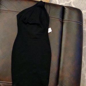 Women's black one shoulder dress